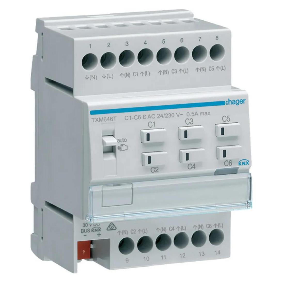 Hager TXM646T Heizungsaktor 6fach KNX (Heizungsaktor) (TXM646T)