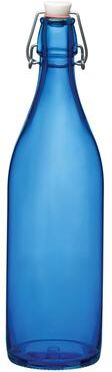 Bormioli Rocco Giara Bottle 33.75 Ounce Swing Top Bottle, Navy, Set of 6