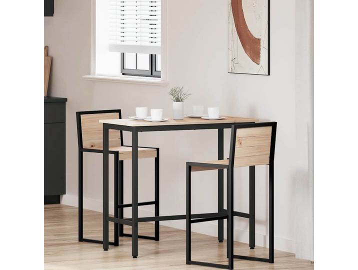 vidaXL Bartisch, Tisch Natur 100 x 50 x 91 cm Ingenieure Holz und Stahl