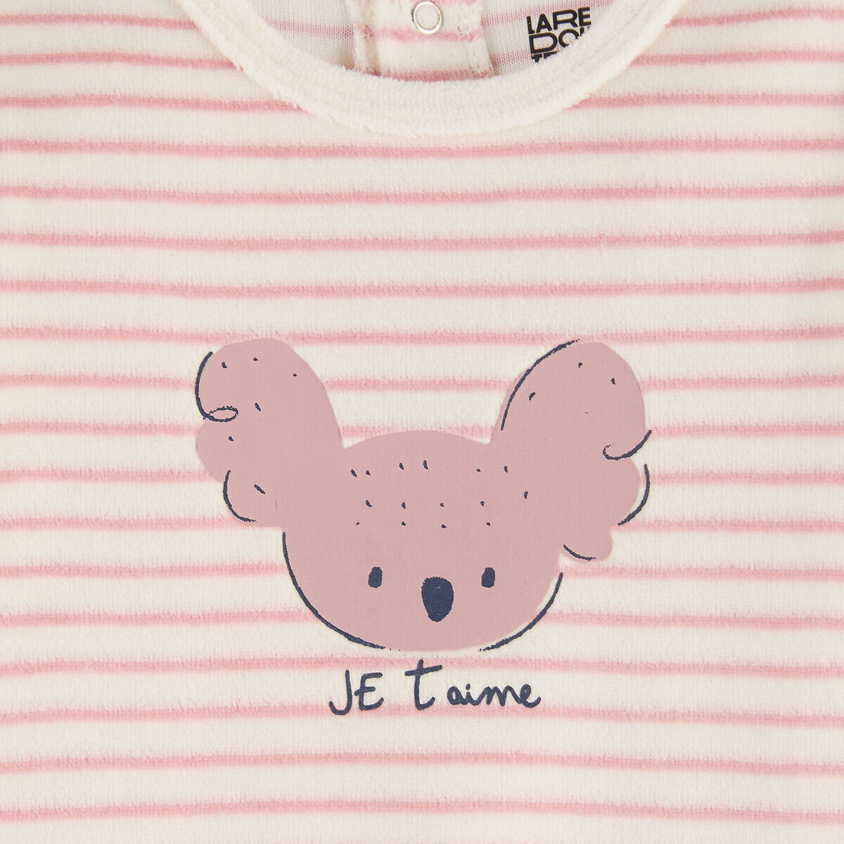 LA REDOUTE COLLECTIONS Pyjama en velours, ouverture dos, rayé et imprimé koala