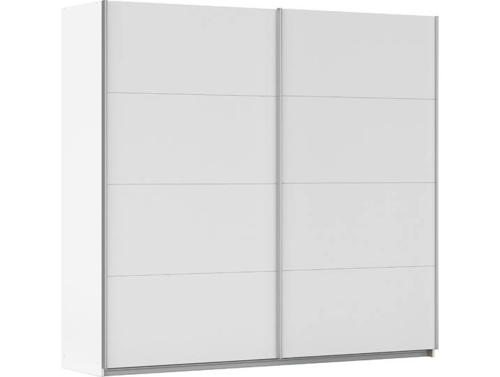 Schwebetürenschrank GOODPRODUCT Kleiderschrank Schrank Garderobe Schlafzimmerschrank THANOS , weiss (alpinweiß), B:226cm H:210cm T:62cm, Holzwerkstoff, Schränke, Schwebetürenschrank, Optional mit Spiegel, Metall-Griffleisten alufarben MADE IN GERMANY