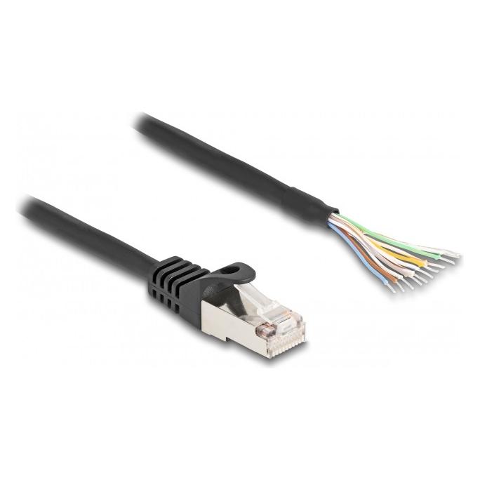 Delock Kabel RJ50 Stecker zu offenen Kabelenden S/FTP 5 m schwarz (S/FTP, 5 m) (80208)