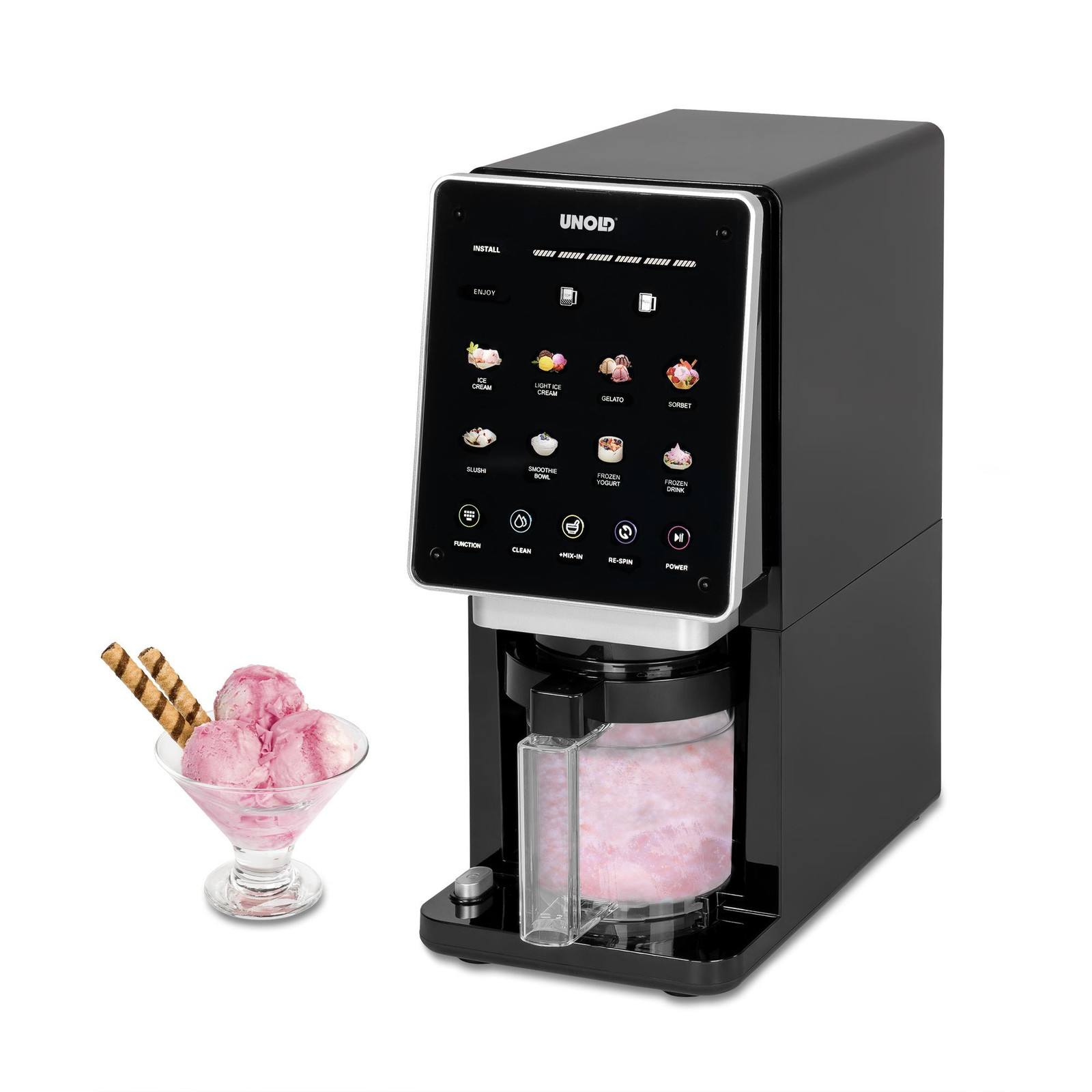 Unold Cream Dream Ijsmachine, 0,5 liter, 3 kommen, zwart
