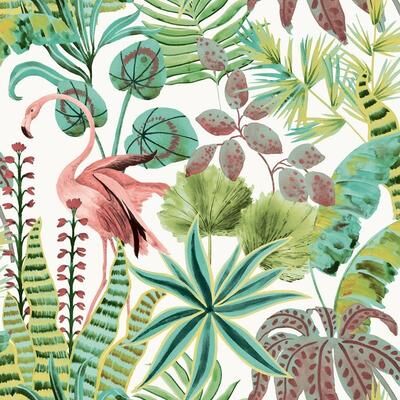 Tempaper Flammingo Daydream Peel and Stick Wallpaper