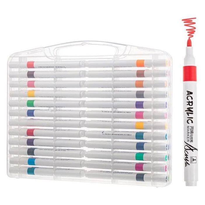 iLike Toys Marker Set 48 Colors Dual-Tip Professional Drawing Markers Multicolor (48x) (ILIKE)