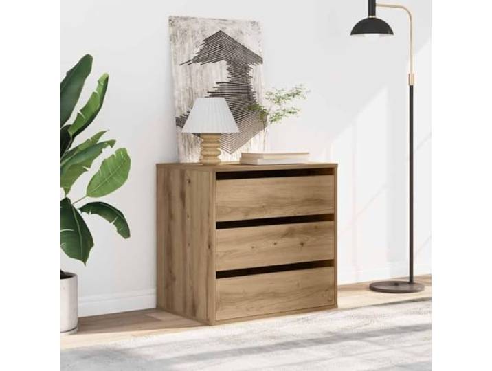 ZXQVLMRS Kommode Artisan-Eiche Schubladenschrank 60x41x58 cm Holzwerkstoff 3 Schubladen, Stabiler Stauraum, Zeitloses Design