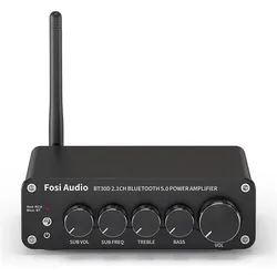 Fosi Audio BT30D - 2.1-Kanal Endverstärker - Bluetooth 5.0 (Endstufe), Stereoverstärker, Schwarz