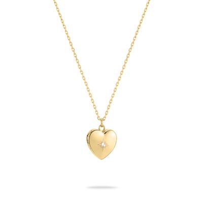 Kette mit Anhänger TAMARIS "Schmuck Geschenk Edelstahl Halskette Herz Medaillon zum öffnen", gold (gelbgoldfarben), Halsketten, Damen, Edelstahl, L: 50