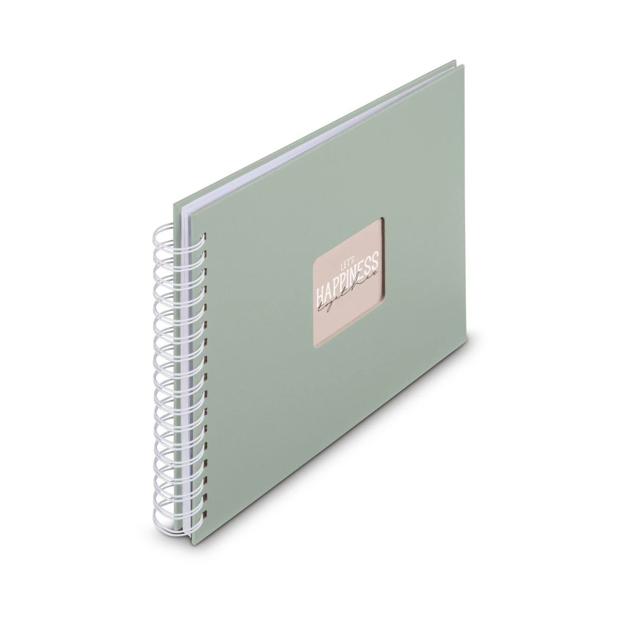 hama Fotoalbum Fine Art neutral 28,0 x 24,0 cm, 50 weiße Seiten Salbei