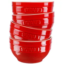 Staub 4er-Set Rundschalen - 12 cm Rot, Schüssel + Schale, Rot