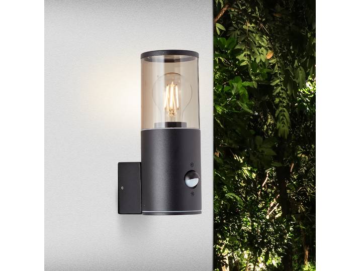 BRILLIANT Applique extérieure Sergioro luminaire décoratif d'extérieur anthracite avec détecteur de mouvement 1x E27 max. 20 W IP44