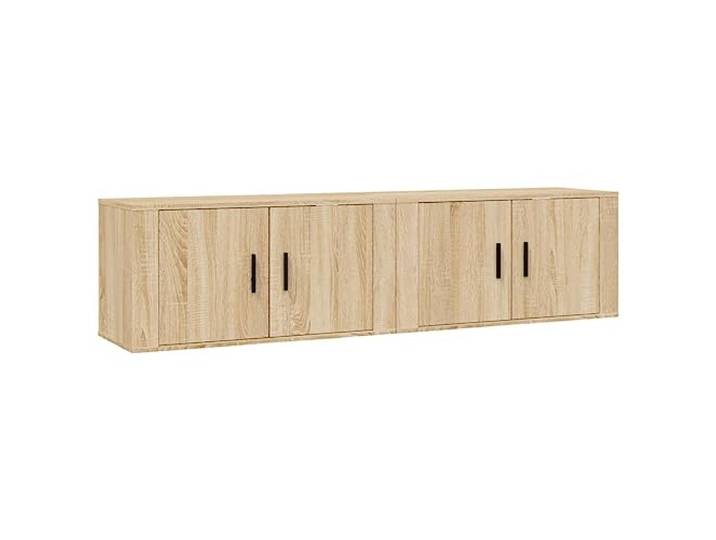 LMTYOENFG TV-Wandschrank 2er Set Hängeboard Sonoma-Eiche 80x34,5x40 cm Schwebendes Lowboard für Wohnzimmer und Schlafzimmer mit geschlossener Tür für staubfreie Aufbewahrung von Mediaplayern.