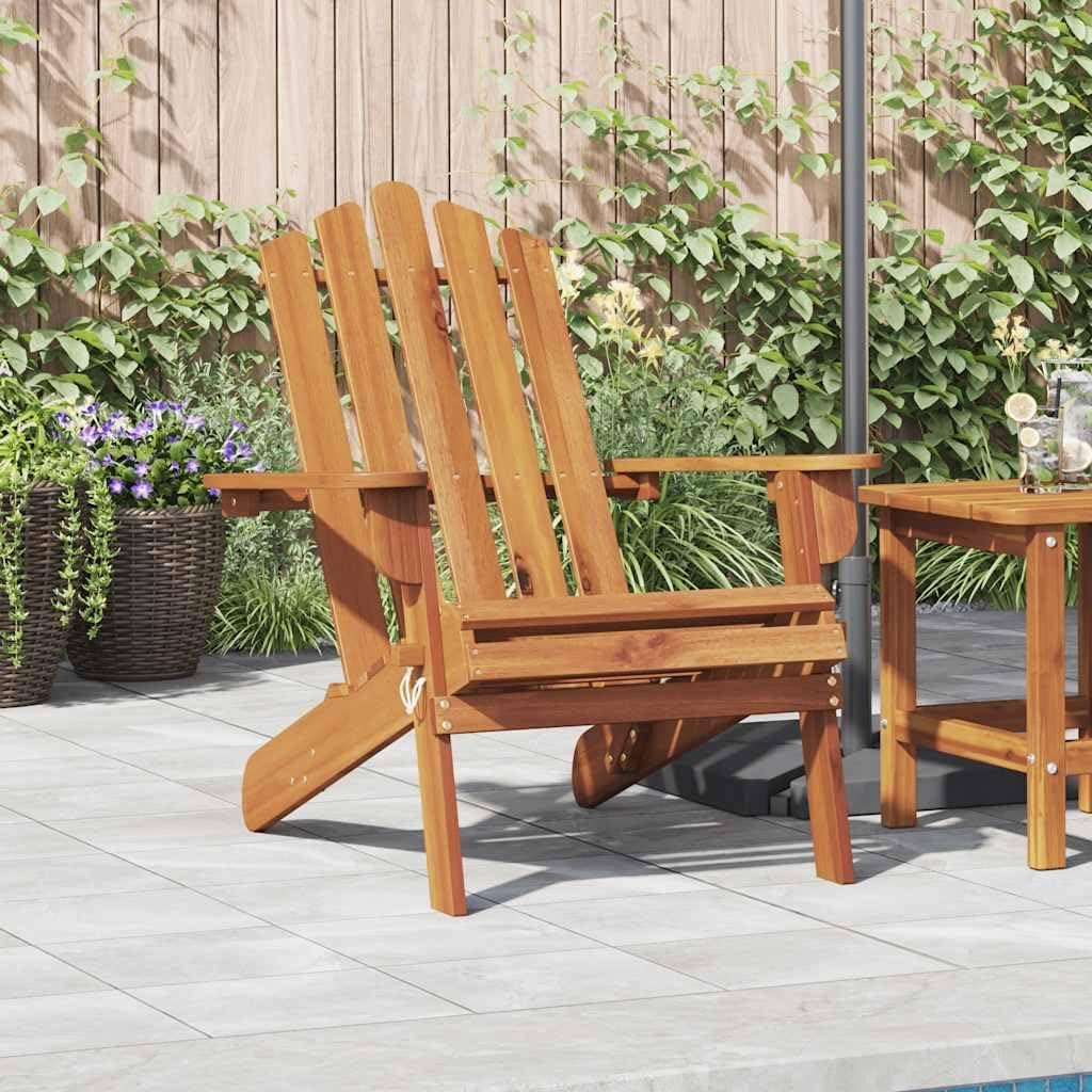 Klappbarer Adirondack-Gartenstuhl aus massivem Akazienholz