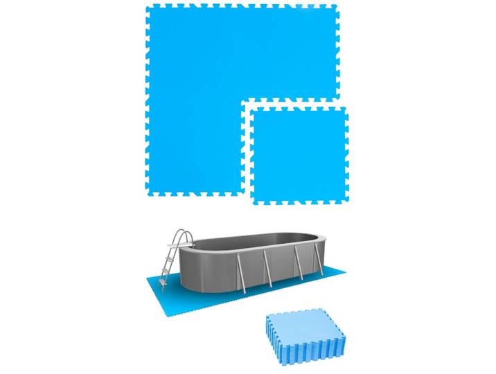 POOLMATTEN 3,8m² 16 EVA Matten 50 cm Blau