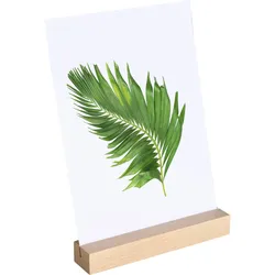 Kartenhalter aus Holz schräger Einsteckschlitz | Buche | 150 mm | natur, Buchenholz