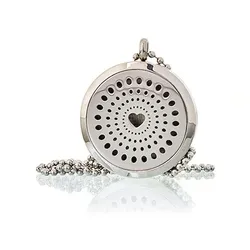 Aromatherapy Jewellery Necklace - Diamonds Heart 30mm