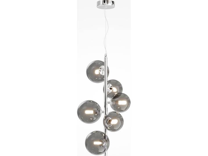 Lampe suspendue\, métal. Chrome\, H 170 cm