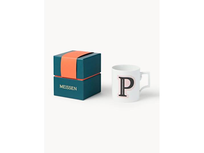 Westwing x MEISSEN, Handgefertigte Tasse Initials mit Dekor-Motiv