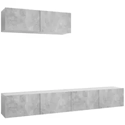 Helloshop26 - Multimedia-TV-Möbel TV-Regal Sideboard TV-Schrank Esszimmer Wohnzimmer Schlafzimmer 3-teilig Holzwerkstoff grau 02_0028660
