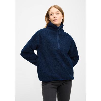 Fleecejacke DERBE "Kuschelby Troyer", Damen, Gr. 42, blau (navy peony), Obermaterial: 100% Polyester, Basic, normal, Jacken Fleecejacke, Fleecepullover, Halfzip, warm, gemütlich