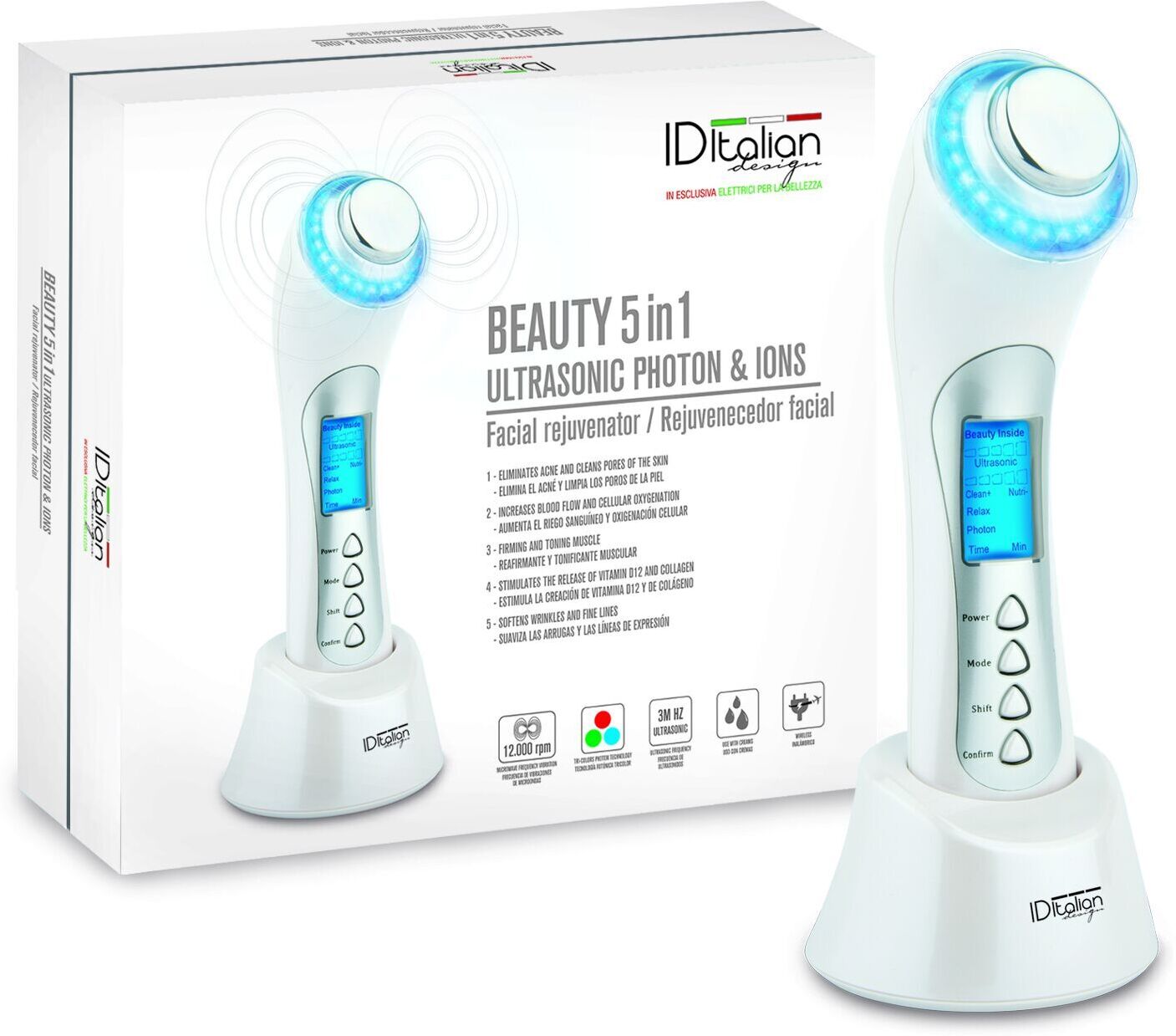 Italian Design Photon Ultrasonique & Ions   blanc - Refurbished
