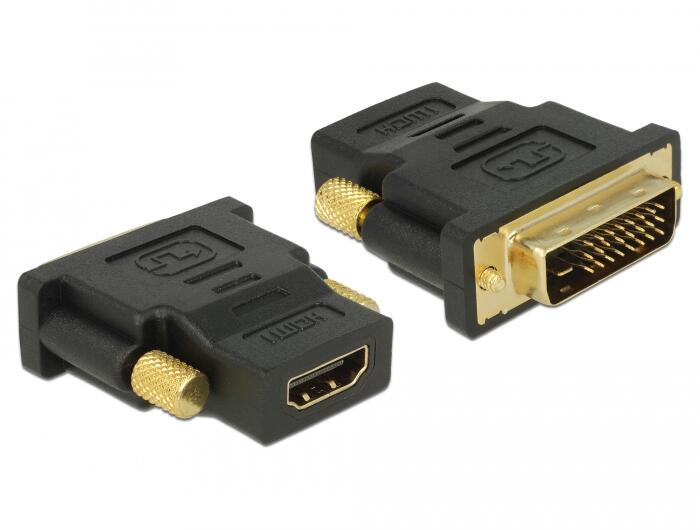 DeLOCK Adapter (DVI 24+1) Pin Stecker zu HDMI Buchse 65466