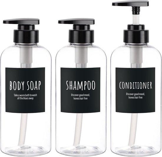 Unyqoos Set van 3 navulbare flessen van 500 ml voor doucheproducten
