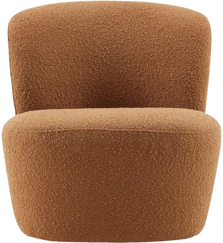 Habitat Fauteuil pivotant en tissu bouclette - terracotta Orange 66x73x74cm