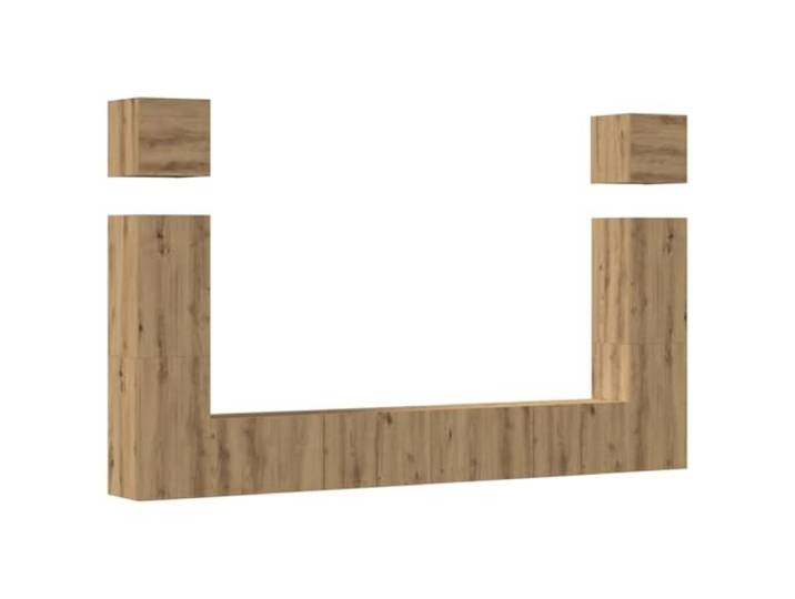 GHVBNMF 6-TLG TV-Schrank-Set Wandmontage Artisan-Eiche Holzwerkstoff Flexibles 6-teiliges Lowboard-Ensemble für Wohnzimmer und Schlafzimmer, bietet vielseitigen Stauraum an der Wand.