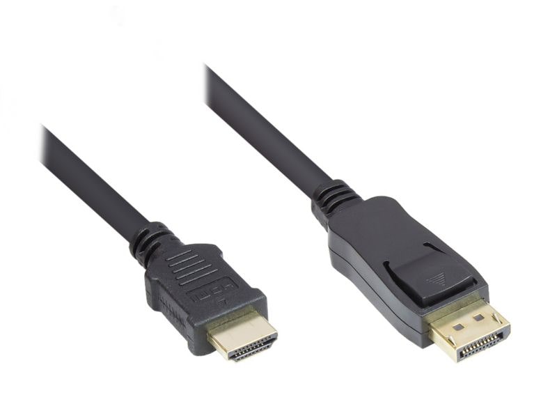 Good Connections Anschlusskabel 2m Displayport zu HDMI 24K vergoldet schwarz DP-HDMI