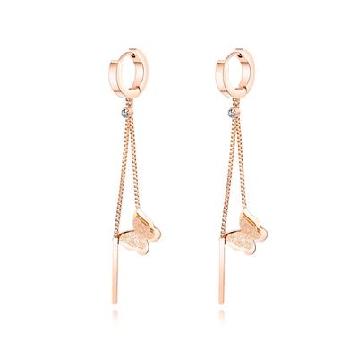 Paar Creolen "Mariposas", Damen, Gr. Messing, rosa, COLLEZIONE ALESSANDRO, Ohrringe