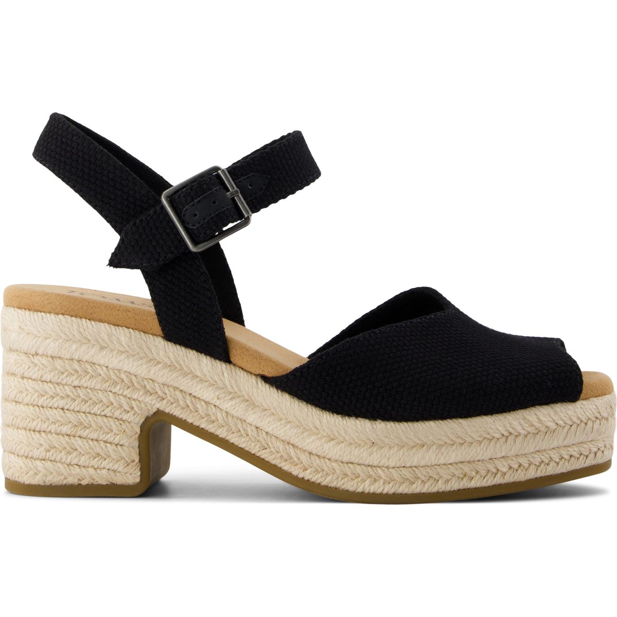 Toms Isla Peep TOE black beachside woven 36 10021982-36