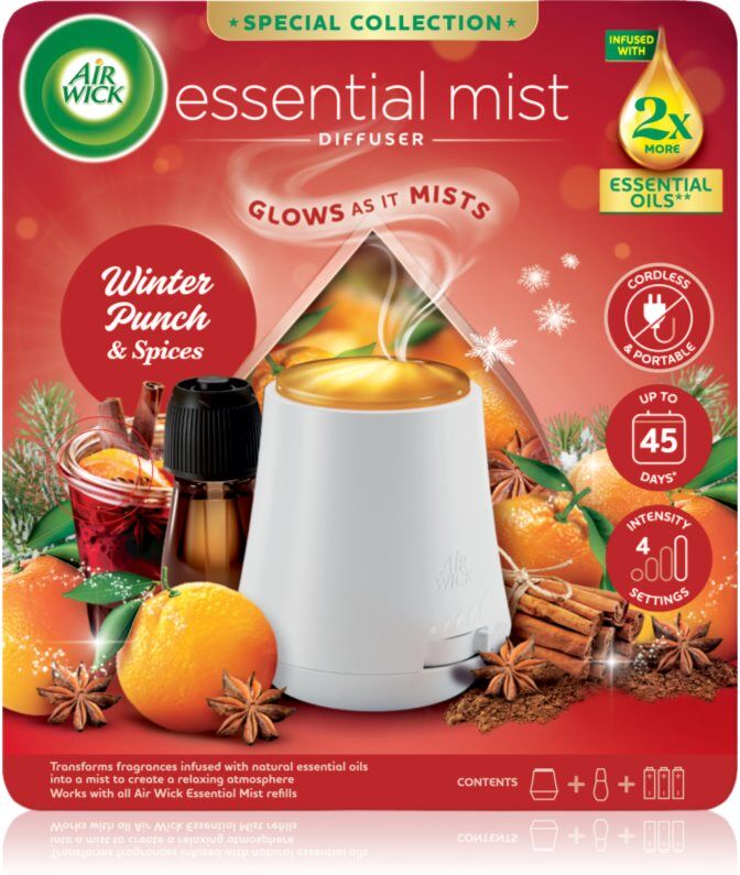 Air Wick Essential Mist Winter Punch & Spices diffuseur d'huiles essentielles avec recharge + pile 20 ml