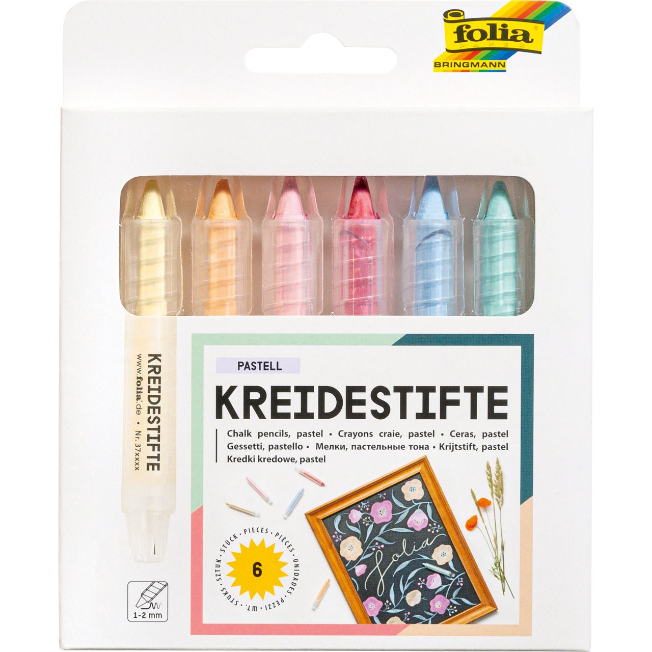folia Pastell Kreidestifte farbsortiert 6 St.