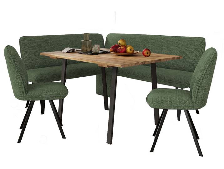 Eckbankgruppe GOODPRODUCT Mily Essecke, Sitzgruppe, Eckbankgruppe, Küchenbankgruppe , grün (mayfly, schwarz), B:205cm H:89cm T:164cm, Sitzmöbel-Sets, Eckbankgruppe, BESTSELLER