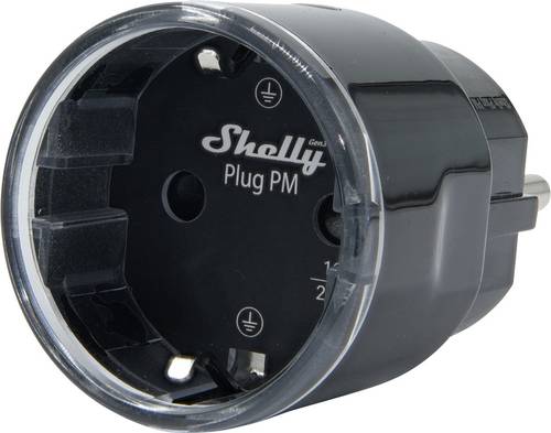 Shelly Plug PM Gen3 Black Funk-Steckdose Wi-Fi, Bluetooth