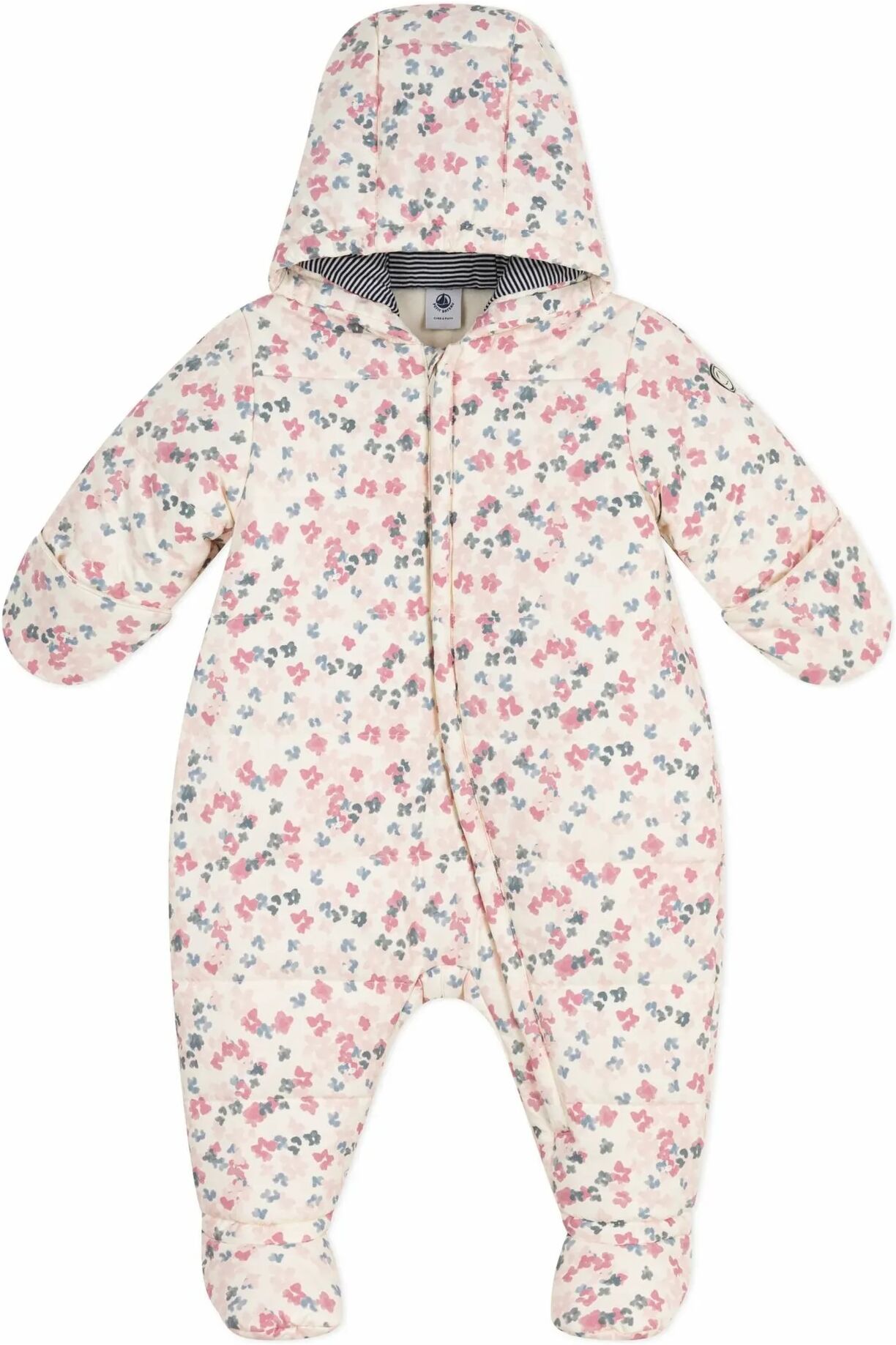 Petit Bateau Pilote Fleuri Ecru 18 mois