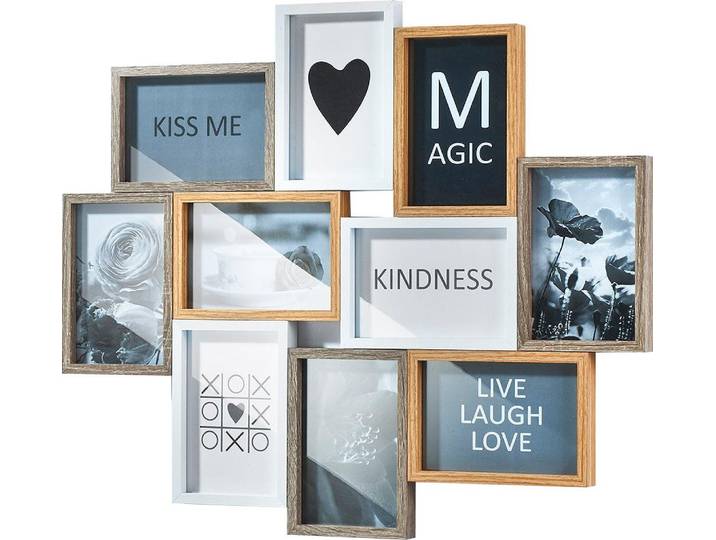 Bilder-Collage LOCKER HEART , braun (farbe bild(er): braun), B:47cm H:59cm T:2cm, MDF, Bilder, Bilder-Collage
