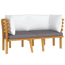 vidaXL 2-Sitzer-Gartensofa mit Kissen Massivholz Akazie