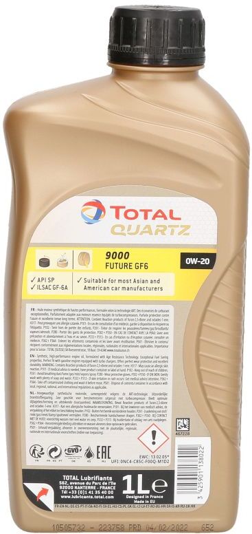 Totalenergies Olio motore 2223758 Quartz GF6 0W20 1L
