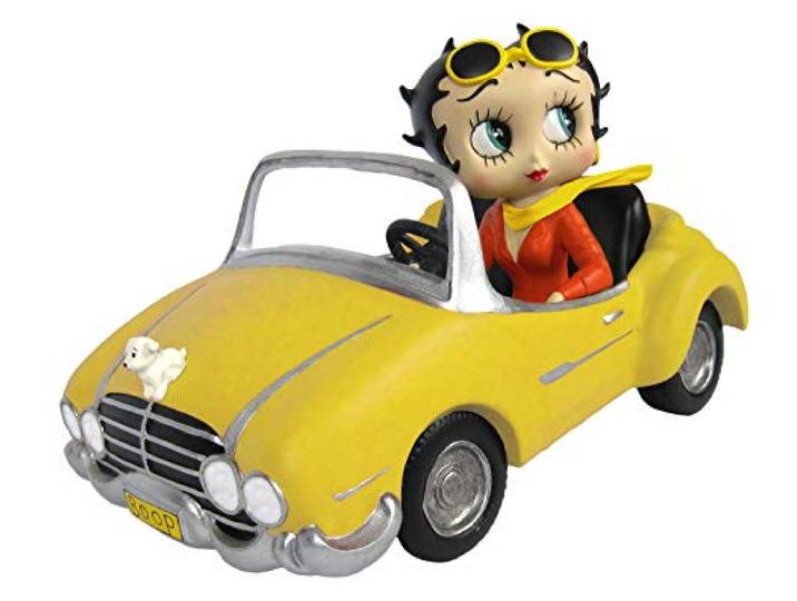Betty Boop In Gelb Sport Auto – 30 cm Sammelfigur