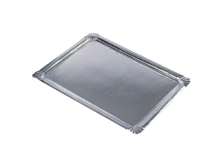 PAPSTAR 1 Karton = 10x10 Servierplatten, Pappe, alukaschiert eckig 34 cm x 45,5 cm 11331