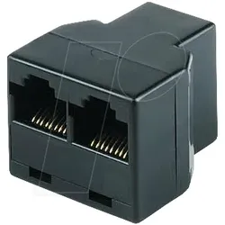 WB 3X8-8 SW - Modular Adapter mit drei Buchsen, schwarz