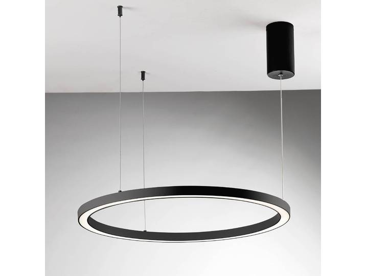 Luce Ambiente Design Hängeleuchte Hoop, schwarz, für Wohn- / Esszimmer, Aluminium, Modern