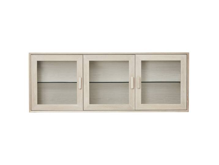 Wandschrank Porto 160 cm - Echtholzfurnier Eiche bianco mit LED-Beleuchtung