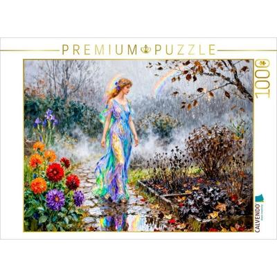 CALVENDO Puzzle Iris - Griechische Göttin des Regenbogens im Herbstregen | 1000 Teile Lege-Größe 64x48cm Foto-Puzzle für glückliche Stunden