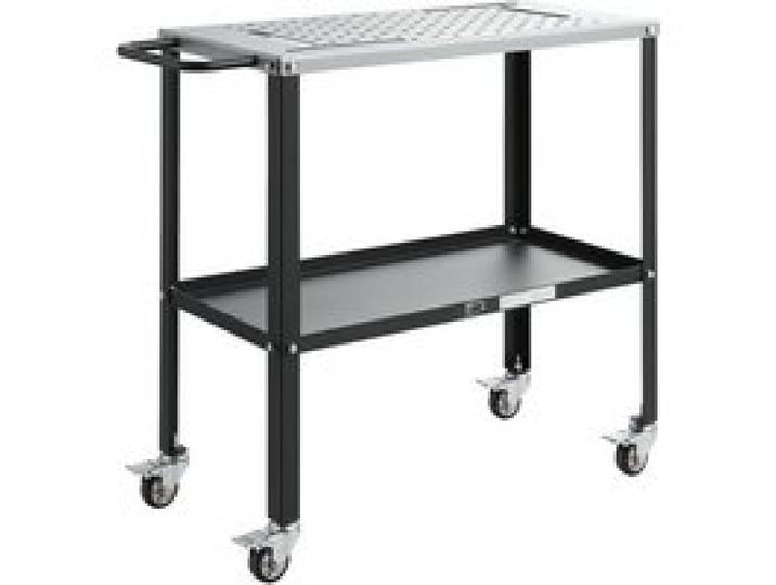 VEVOR Mobiler Schweißtisch 914x457mm Schweißwerkbank mit 544kg Tragkraft, Werktisch aus Stahl für Werkstatt Garage Baustelle, mit 4 Werkzeugschlitzen 4 Rollen 16mm Befestigungslöchern Werkzeugablage