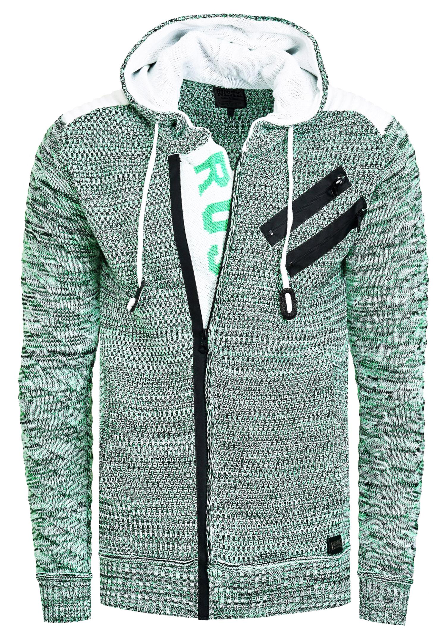 Full Zip Grobstrick Kapuzen-Strick-Jacke