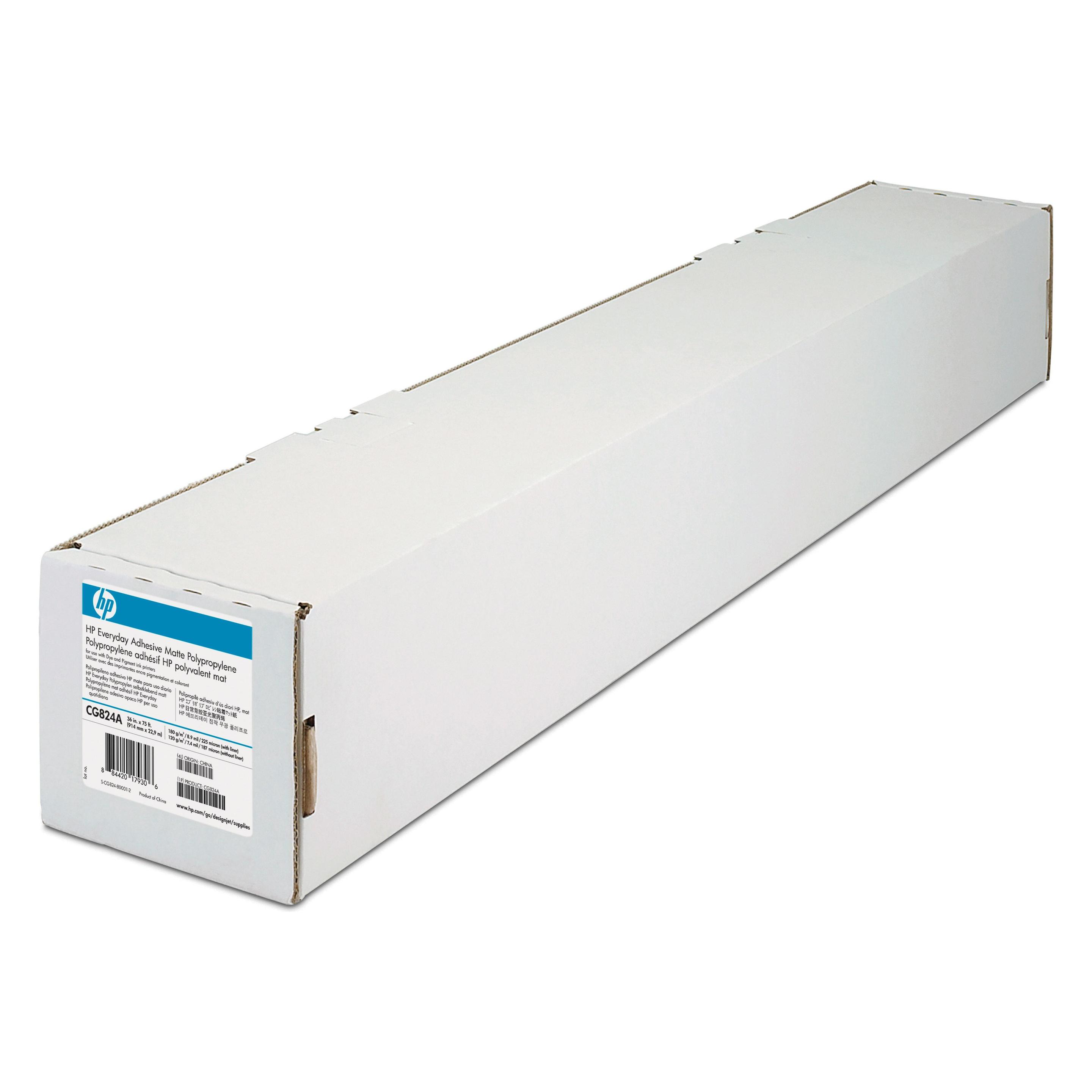 HP Everyday Adhesive Matte Polypropylene - Matte selbstklebende Polypropylenfolie - 8,5 mil - Rolle (120 g/m², 2290 cm, 106.70 cm) (C0F20A)