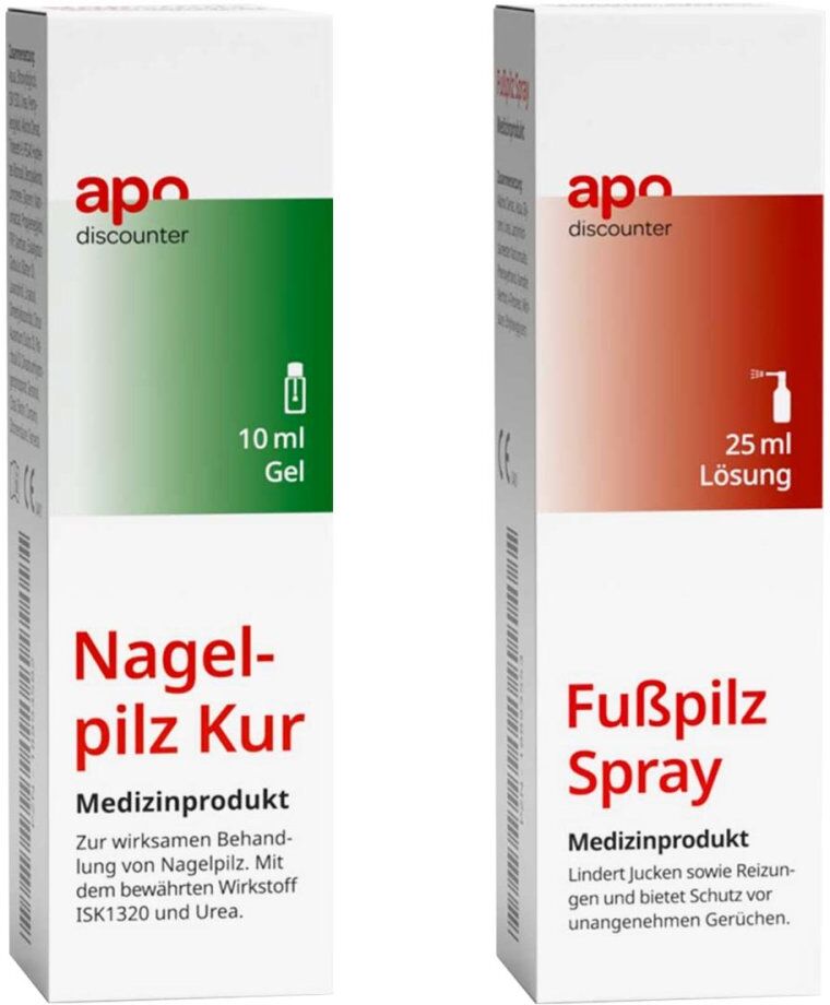apodiscounter Sparset: Nagelpilz Kur + Fußpilzspray 1Pck